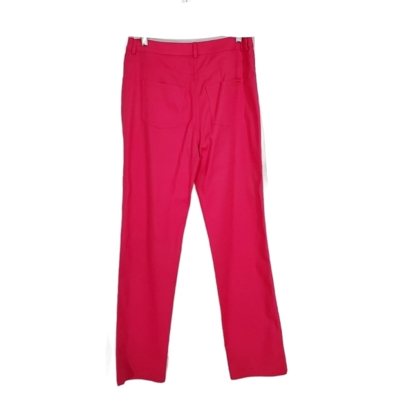 St. John Sport Hot Pink Stretch Straight Leg Pants - Picture 4 of 9